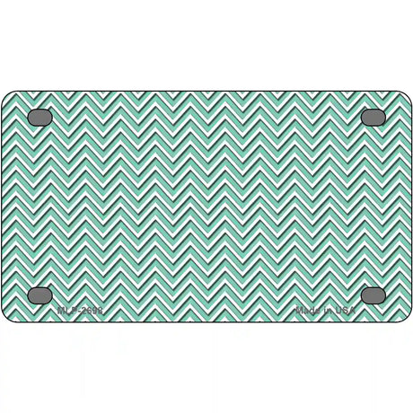 Mint White Chevron Metal Novelty License Plate 4" x 2.2" (MLP)