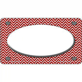 Red White Chevon White Center Oval Metal Novelty License Plate 4" x 2.2" (MLP)