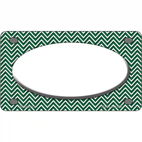 Green White Chevon White Center Oval Metal Novelty License Plate 4" x 2.2" (MLP)