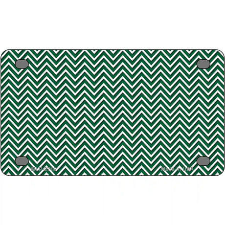 Green White Chevron Metal Novelty License Plate 4" x 2.2" (MLP)