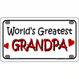 Worlds Greatest Grandpa Metal Novelty License Plate 4" x 2.2" (MLP)