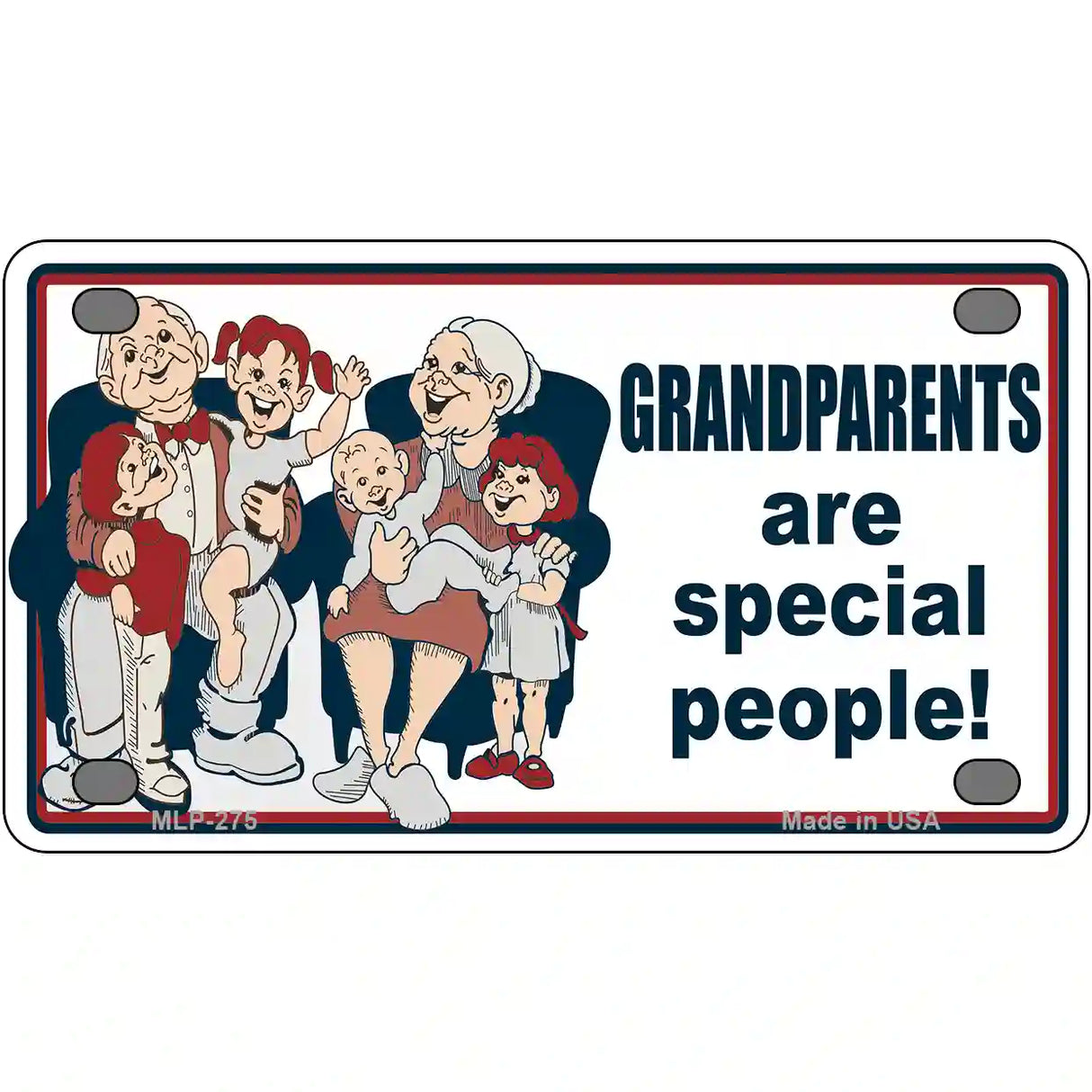 Grandparents Are Special People Metal Novelty License Plate 4" x 2.2" (MLP)