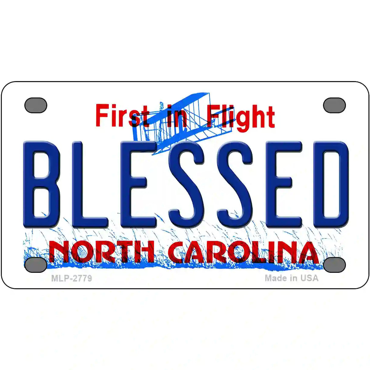 Blessed North Carolina Metal Novelty License Plate 4" x 2.2" (MLP)