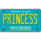 Princess New Mexico Teal Novelty Metal License Plate 4" x 2.2" (MLP)