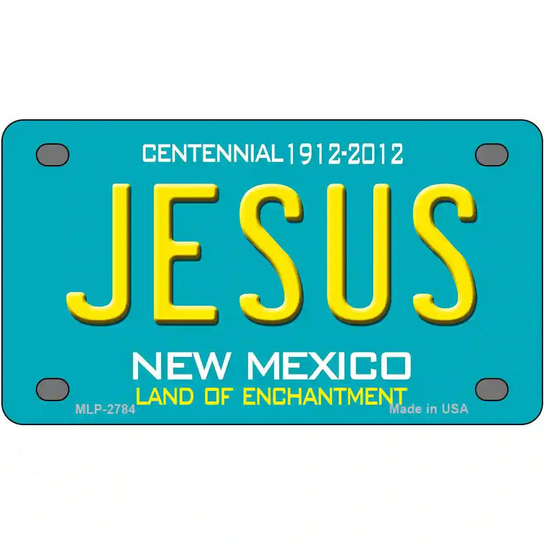Jesus New Mexico Teal Novelty Metal License Plate 4" x 2.2" (MLP)