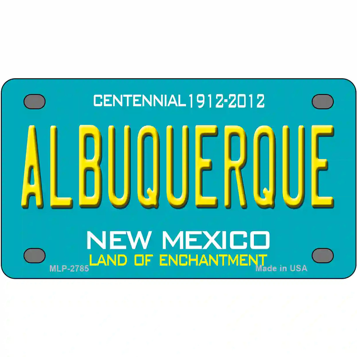 Albuquerque New Mexico Teal Novelty Metal License Plate 4" x 2.2" (MLP)