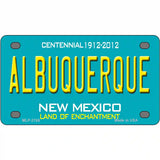 Albuquerque New Mexico Teal Novelty Metal License Plate 4" x 2.2" (MLP)