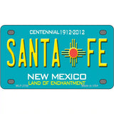 Santa Fe New Mexico Teal Novelty Metal License Plate 4" x 2.2" (MLP)