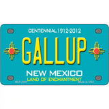 Gallup New Mexico Teal Novelty Metal License Plate 4" x 2.2" (MLP)