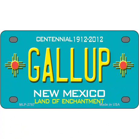 Gallup New Mexico Teal Novelty Metal License Plate 4" x 2.2" (MLP)