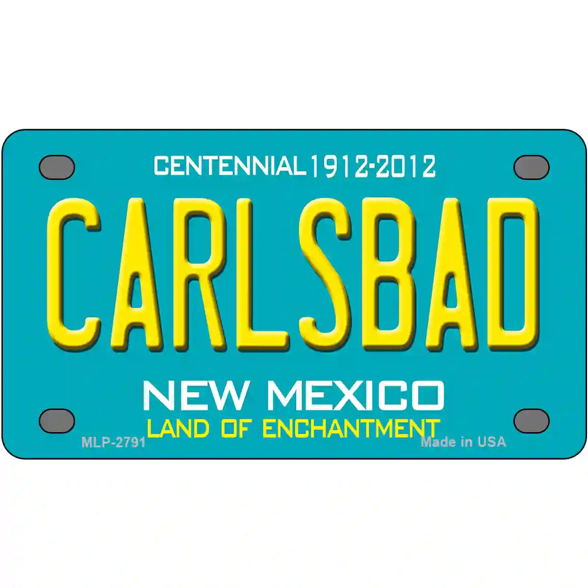 Carlsbad New Mexico Teal Novelty Metal License Plate 4" x 2.2" (MLP)