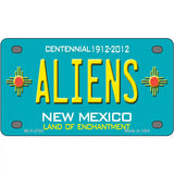 Aliens New Mexico Teal Novelty Metal License Plate 4" x 2.2" (MLP)