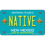 Native New Mexico Teal Novelty Metal License Plate 4" x 2.2" (MLP)