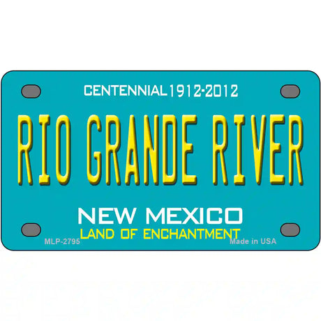 Rio Grande River New Mexico Teal Novelty Metal License Plate 4" x 2.2" (MLP)