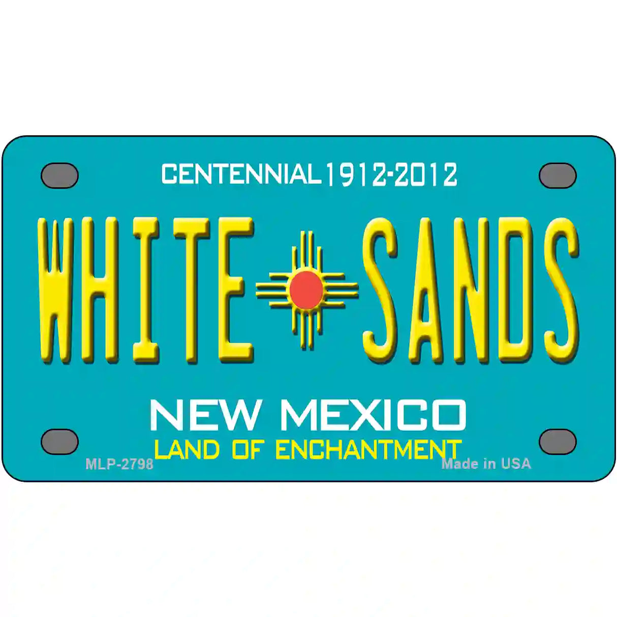 White Sands New Mexico Teal Novelty Metal License Plate 4" x 2.2" (MLP)