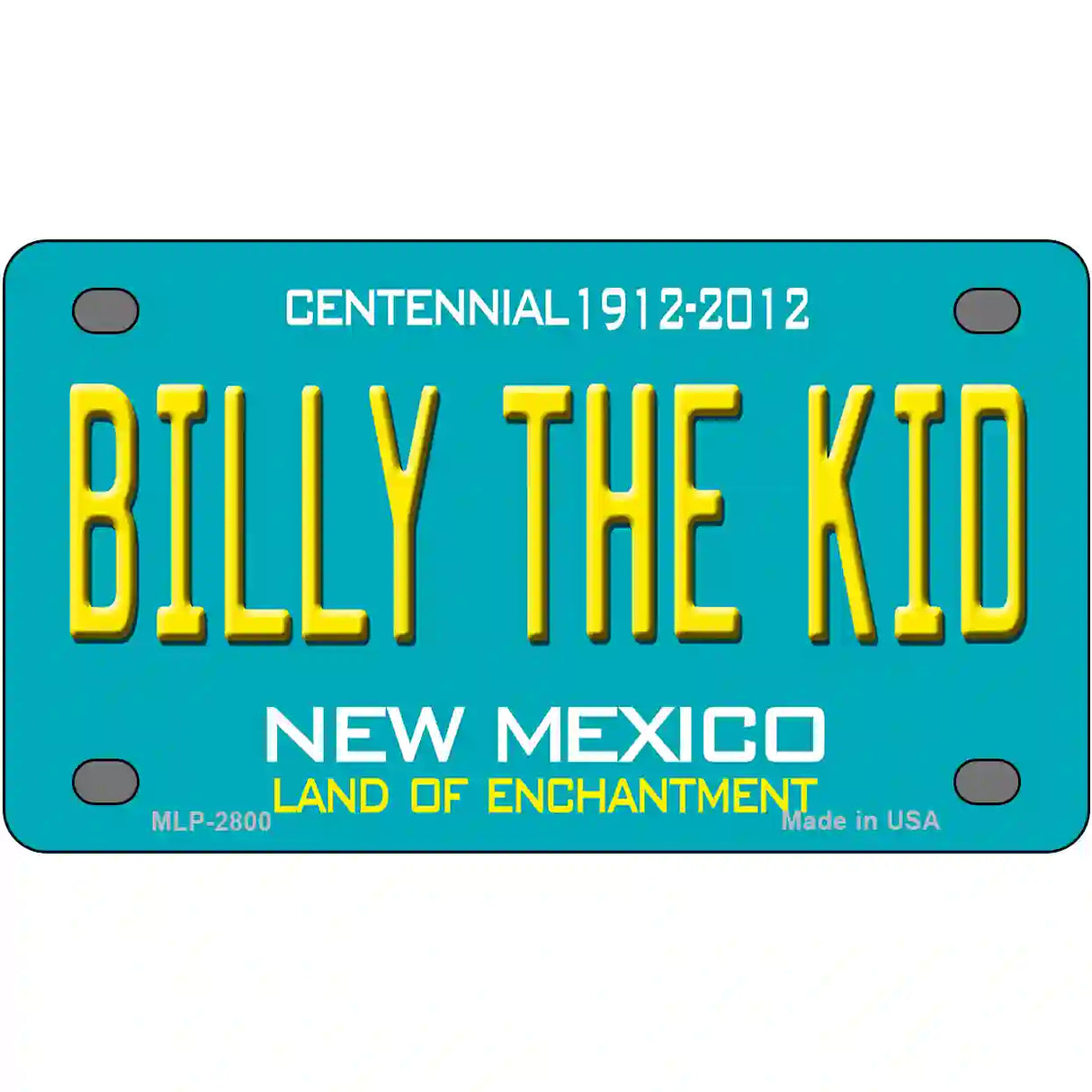 Billy The Kid New Mexico Teal Novelty Metal License Plate 4" x 2.2" (MLP)