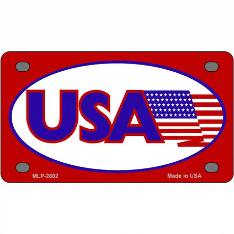 USA American Flag Vanity Metal Novelty License Plate 4" x 2.2" (MLP)