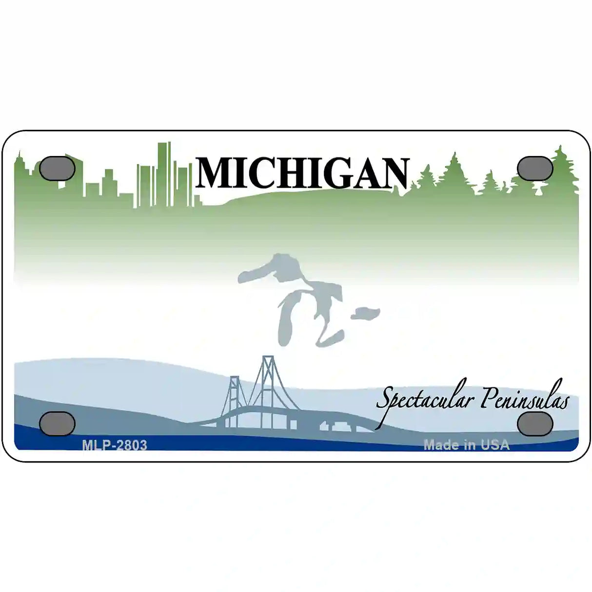 Michigan Novelty State Blank Metal License Plate 4" x 2.2" (MLP)