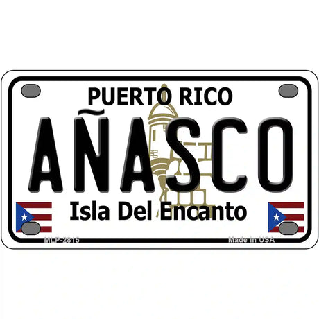 Anasco Puerto Rico Metal Novelty License Plate 4" x 2.2" (MLP)