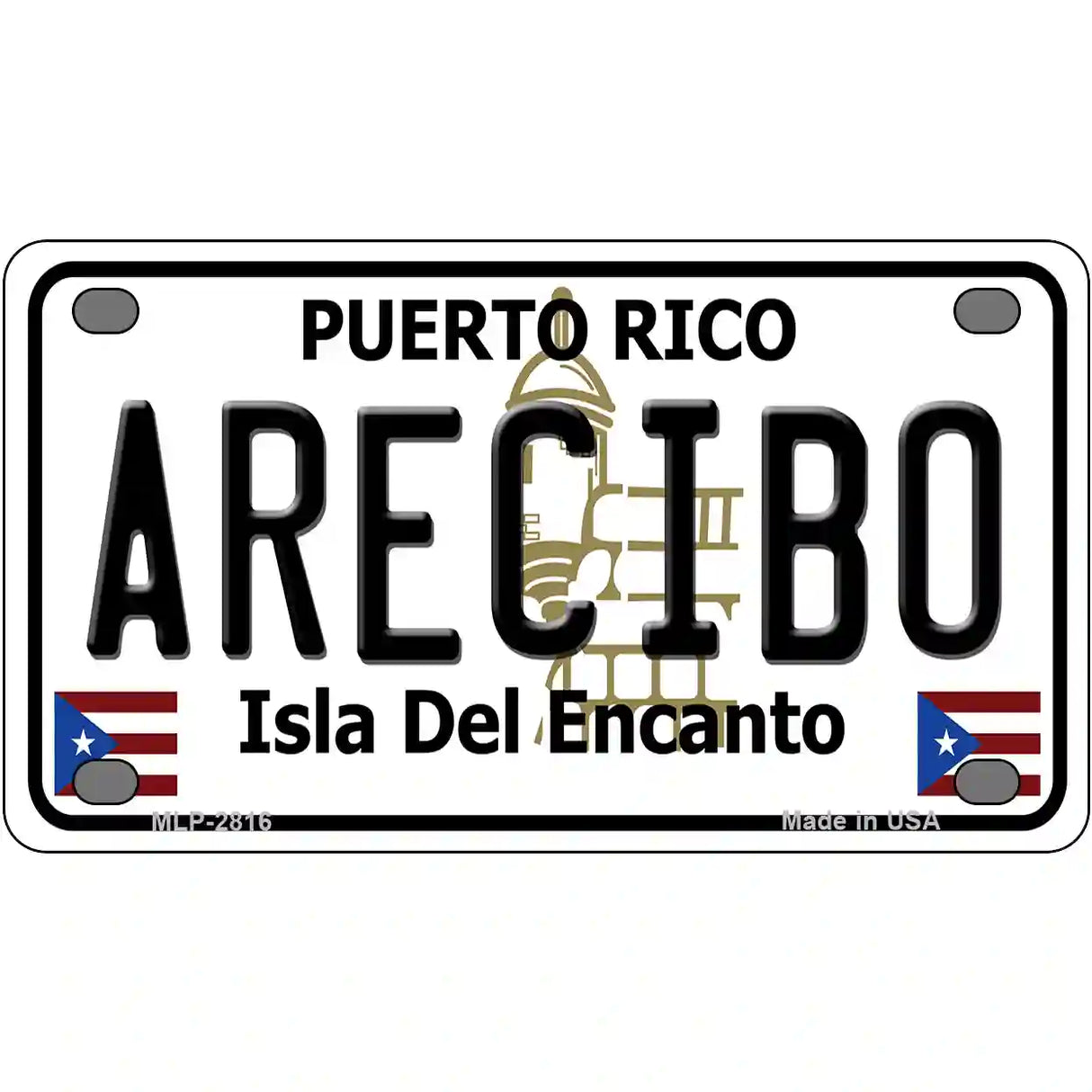 Arecibo Puerto Rico Metal Novelty License Plate 4" x 2.2" (MLP)