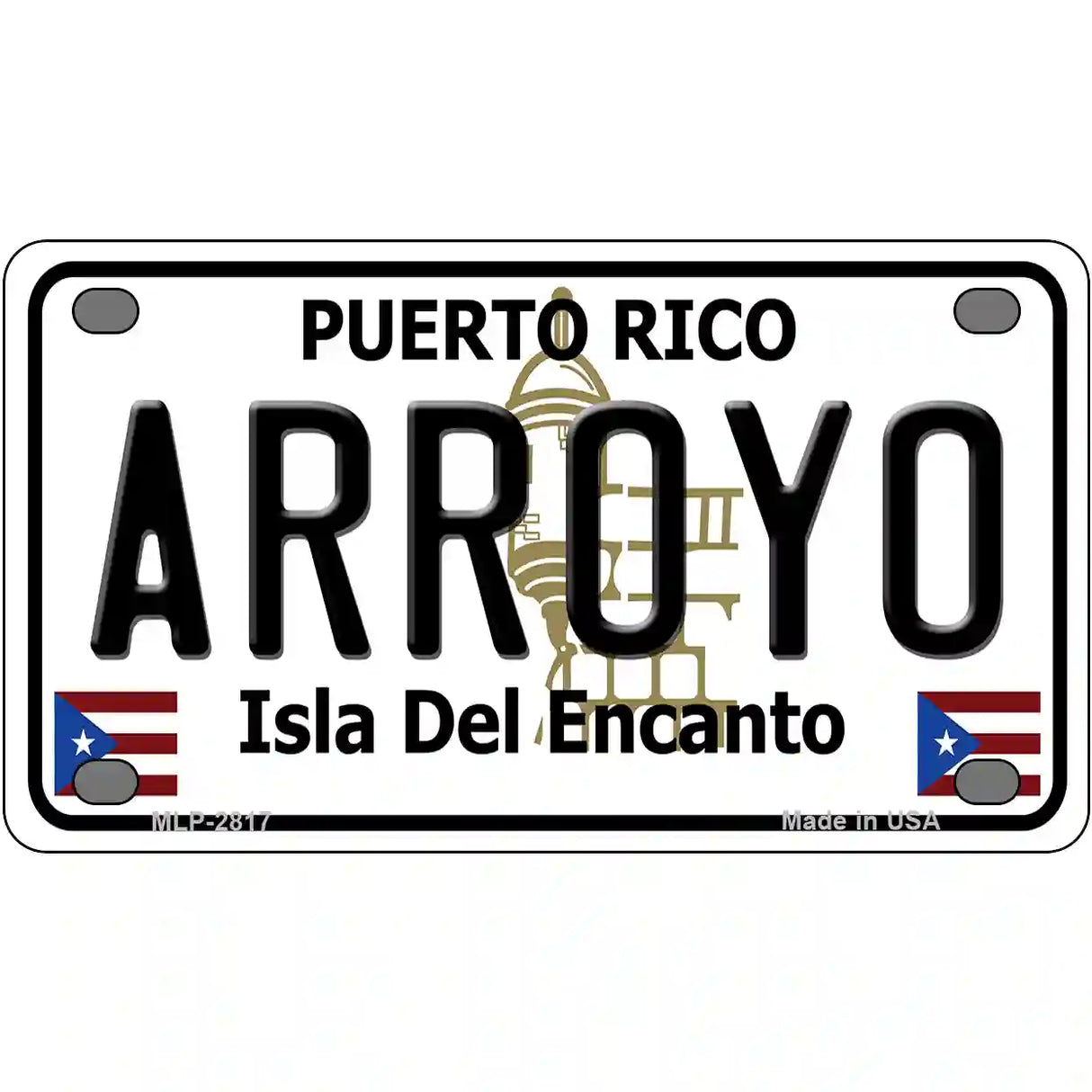 Arroyo Puerto Rico Metal Novelty License Plate 4" x 2.2" (MLP)