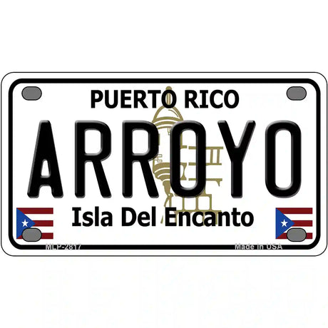 Arroyo Puerto Rico Metal Novelty License Plate 4" x 2.2" (MLP)