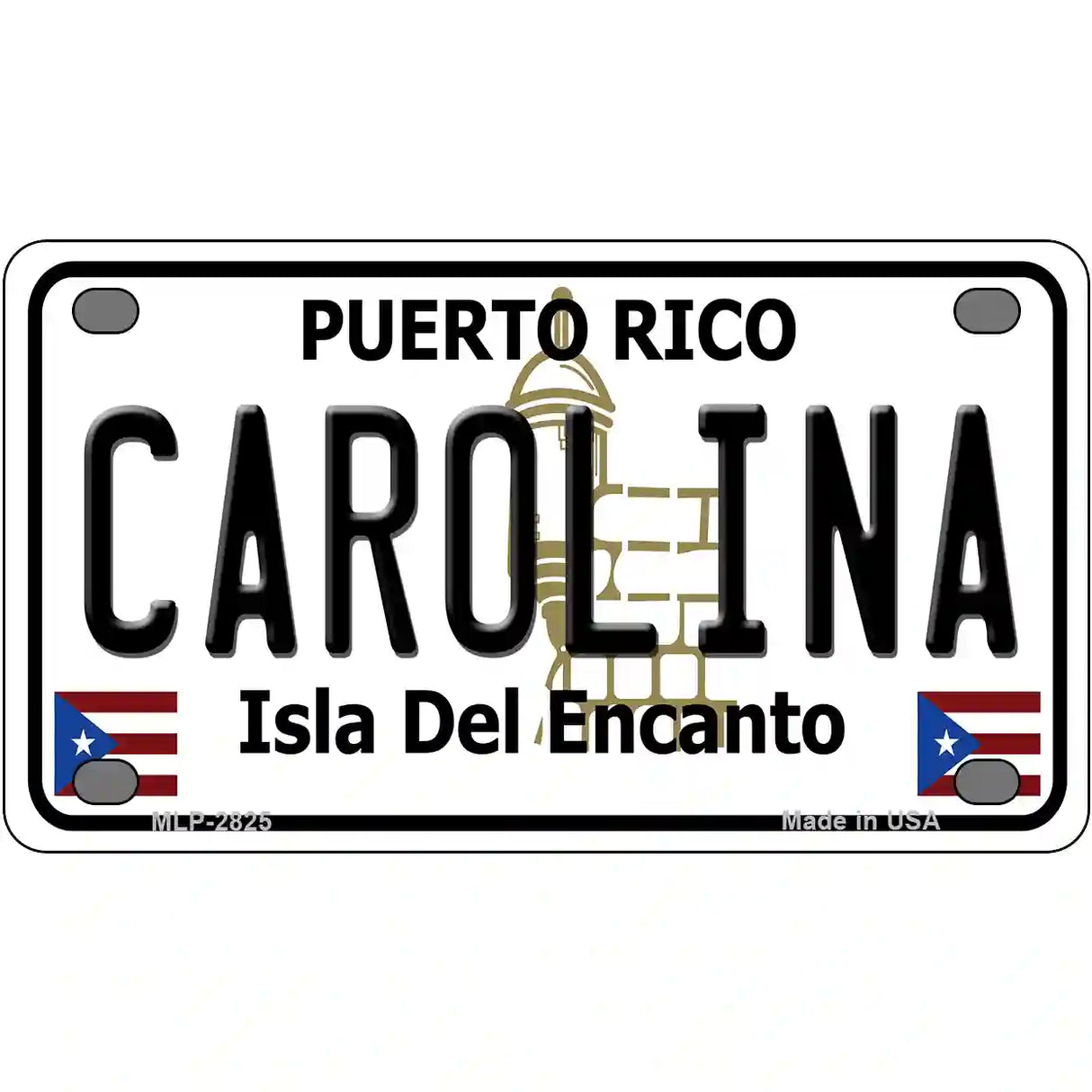 Carolina Puerto Rico Metal Novelty License Plate 4" x 2.2" (MLP)