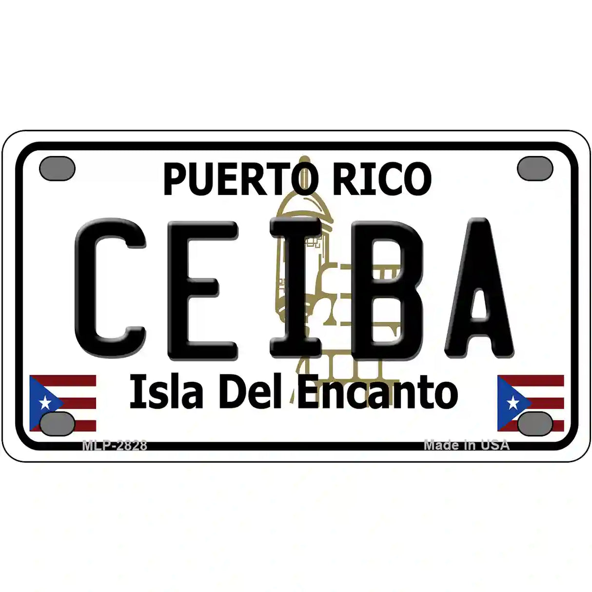 Ceiba Puerto Rico Metal Novelty License Plate 4" x 2.2" (MLP)