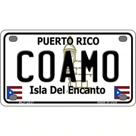 Coamo Puerto Rico Metal Novelty License Plate 4" x 2.2" (MLP)