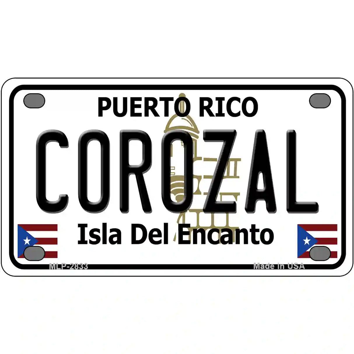 Corozal Puerto Rico Metal Novelty License Plate 4" x 2.2" (MLP)