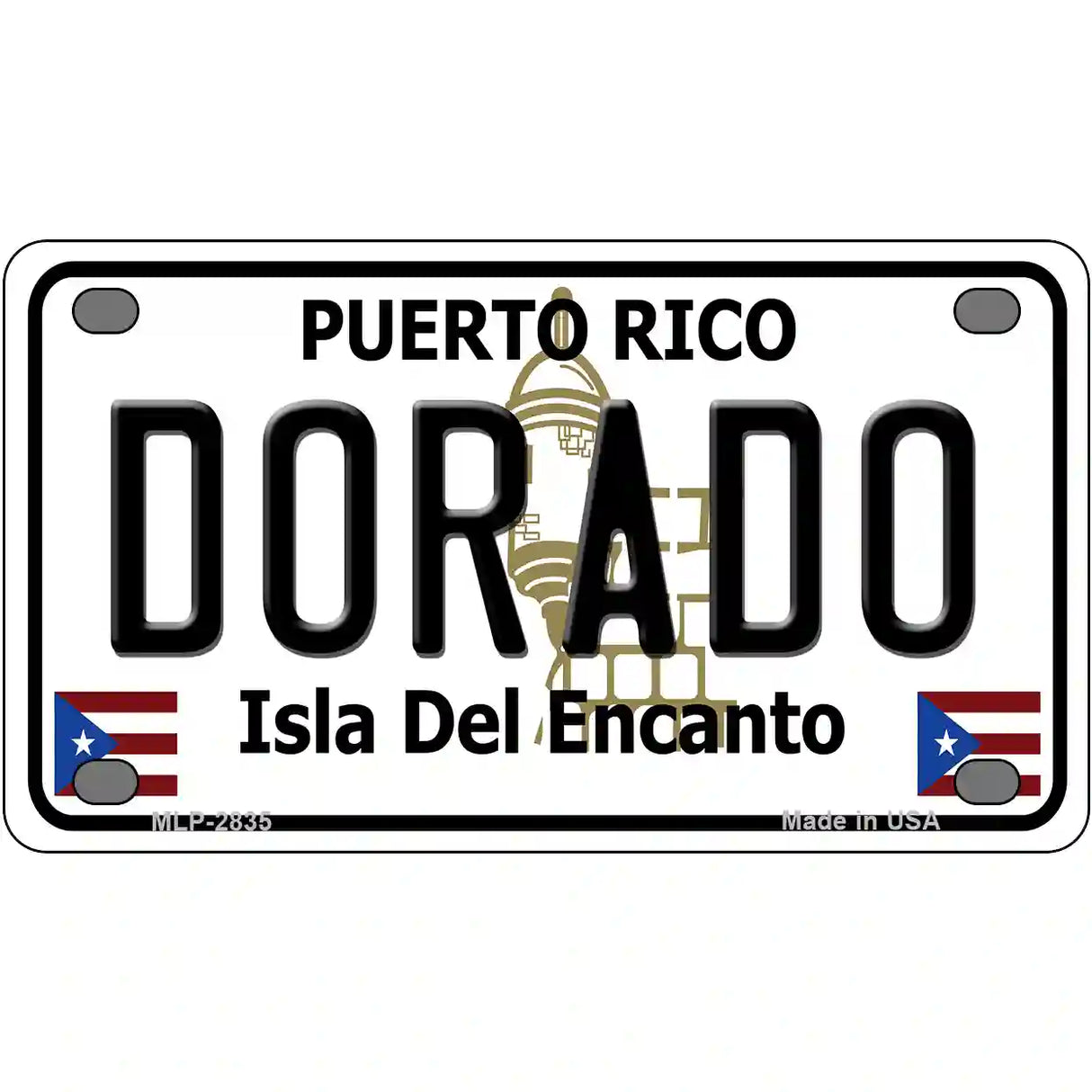 Dorado Puerto Rico Metal Novelty License Plate 4" x 2.2" (MLP)