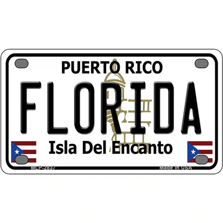 Florida Puerto Rico Metal Novelty License Plate 4" x 2.2" (MLP)