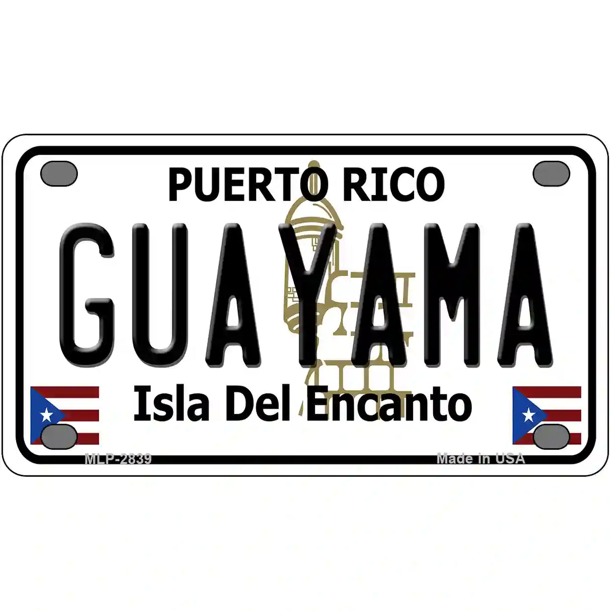 Guayama Puerto Rico Metal Novelty License Plate 4" x 2.2" (MLP)