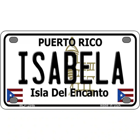 Isabela Puerto Rico Metal Novelty License Plate 4" x 2.2" (MLP)