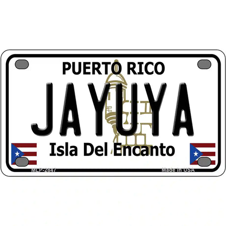 Jayuya Puerto Rico Metal Novelty License Plate 4" x 2.2" (MLP)