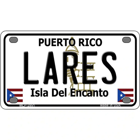 Lares Puerto Rico Metal Novelty License Plate 4" x 2.2" (MLP)