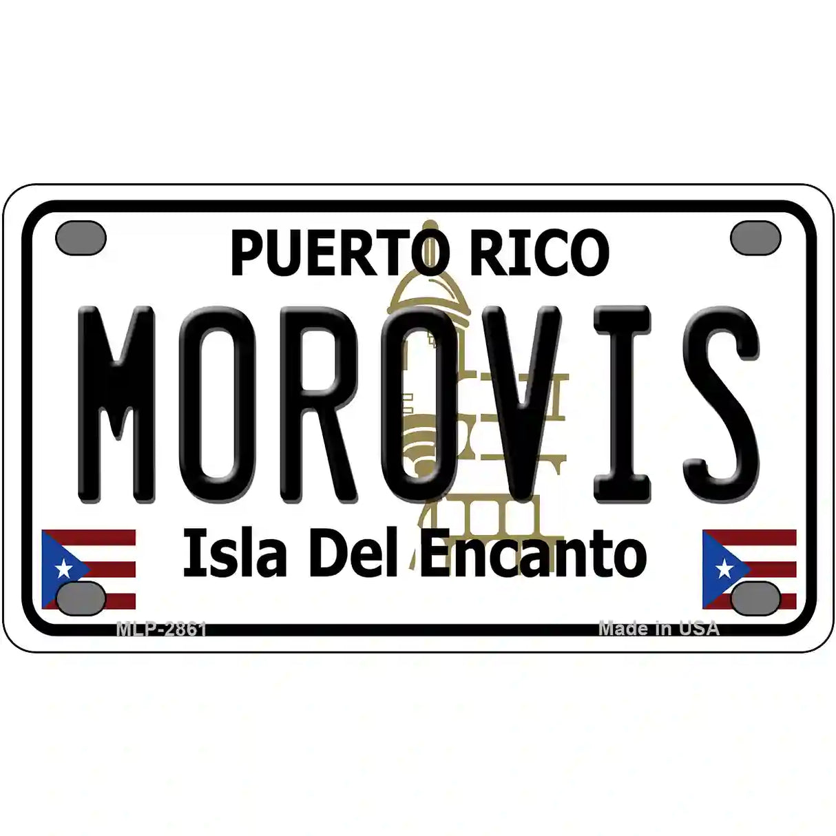 Morovis Puerto Rico Metal Novelty License Plate 4" x 2.2" (MLP)