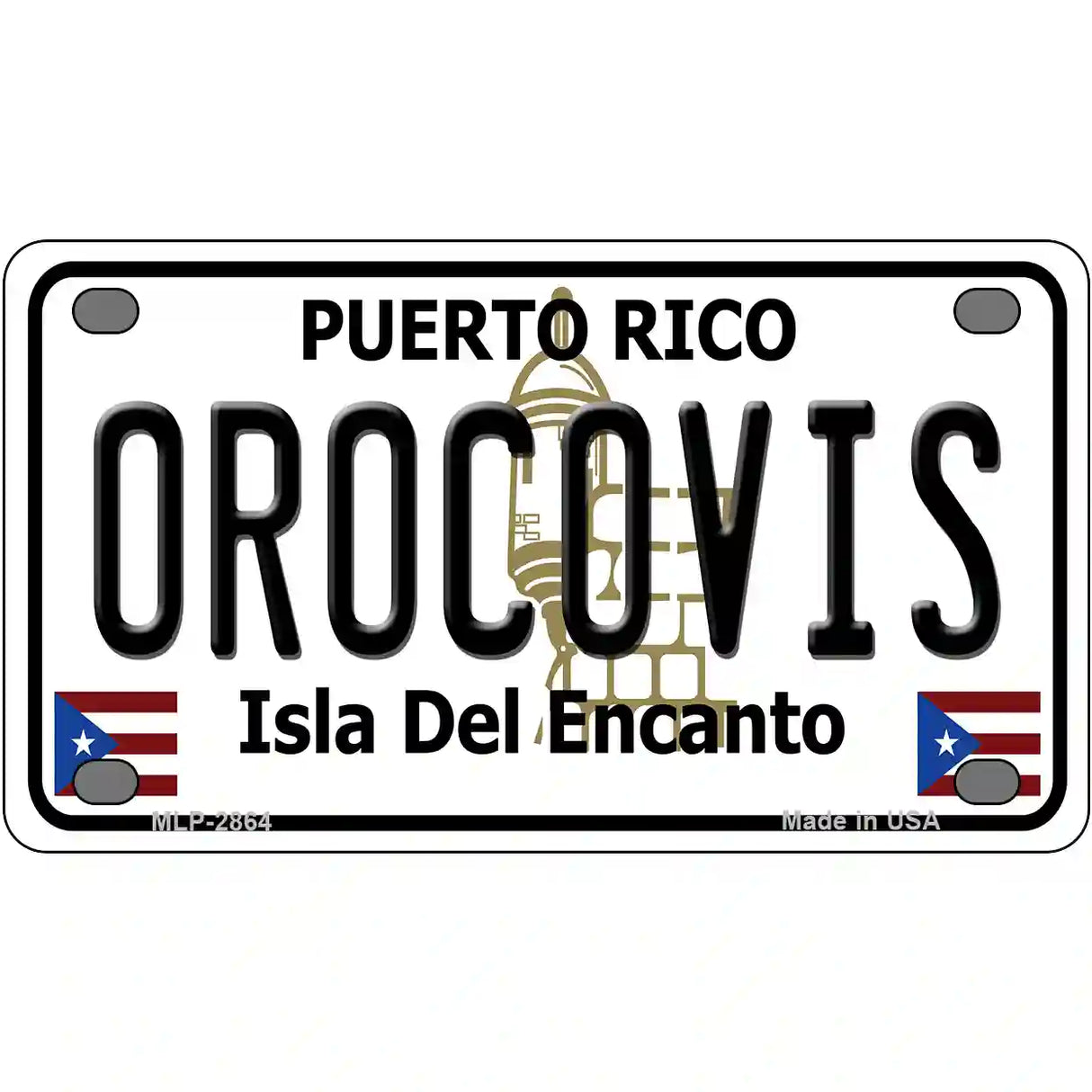 Orocovis Puerto Rico Metal Novelty License Plate 4" x 2.2" (MLP)