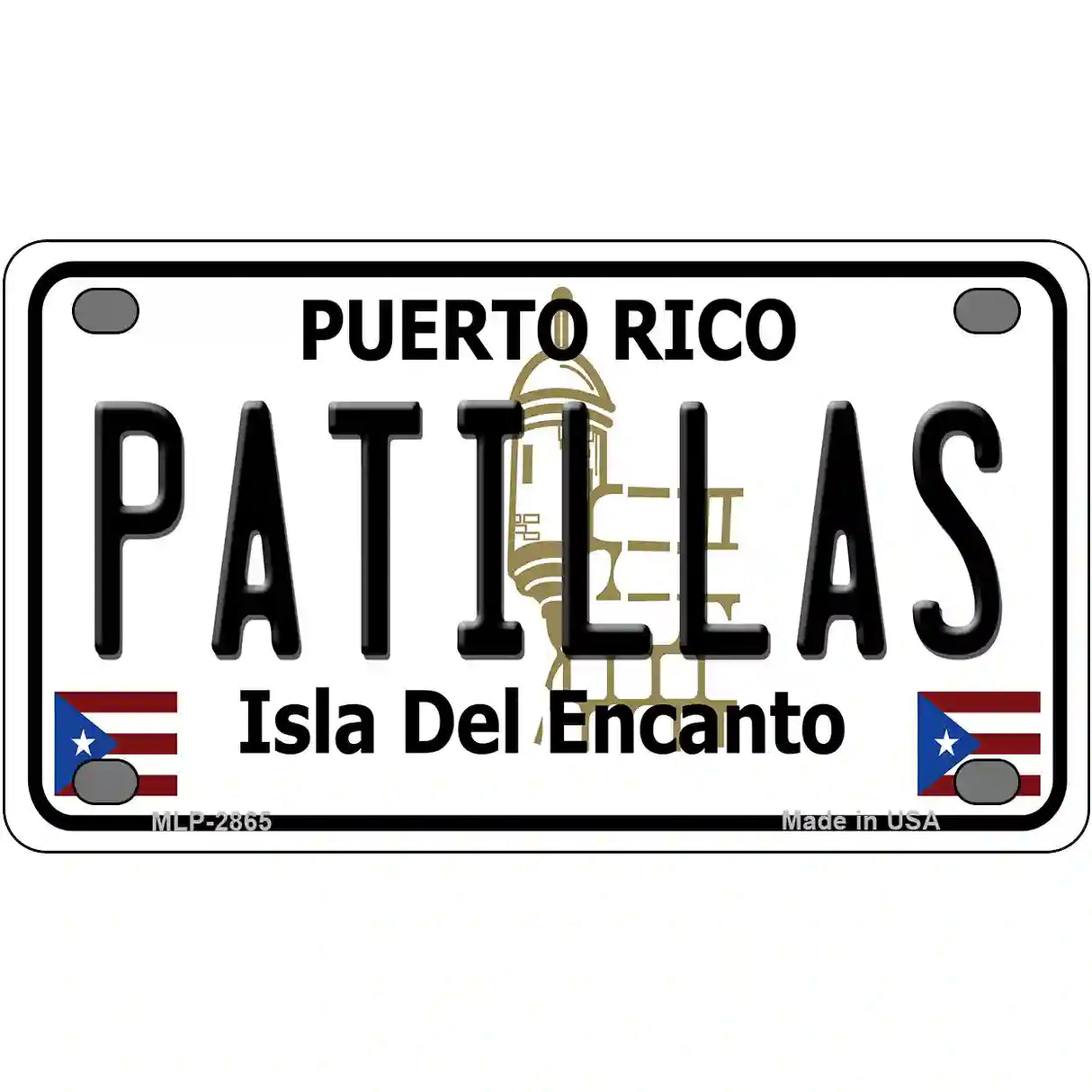 Patillas Puerto Rico Metal Novelty License Plate 4" x 2.2" (MLP)