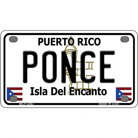 Ponce Puerto Rico Metal Novelty License Plate 4" x 2.2" (MLP)