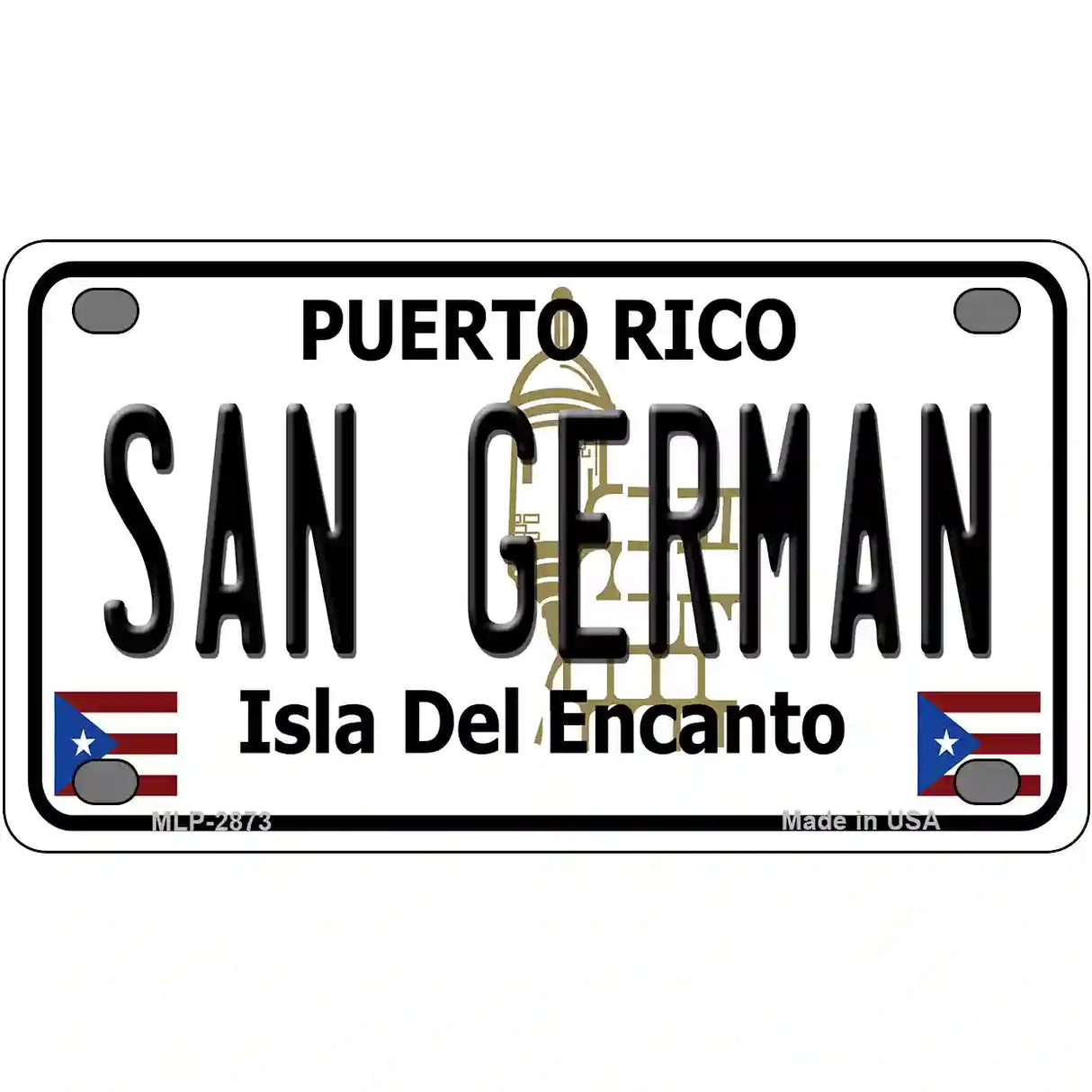 San German Puerto Rico Metal Novelty License Plate 4" x 2.2" (MLP)