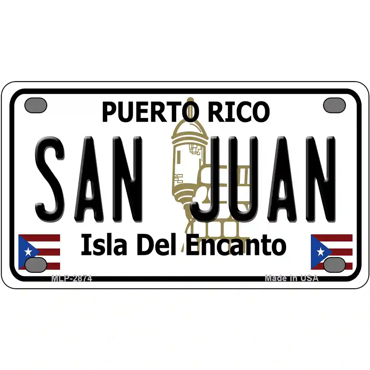 San Juan Puerto Rico Metal Novelty License Plate 4" x 2.2" (MLP)