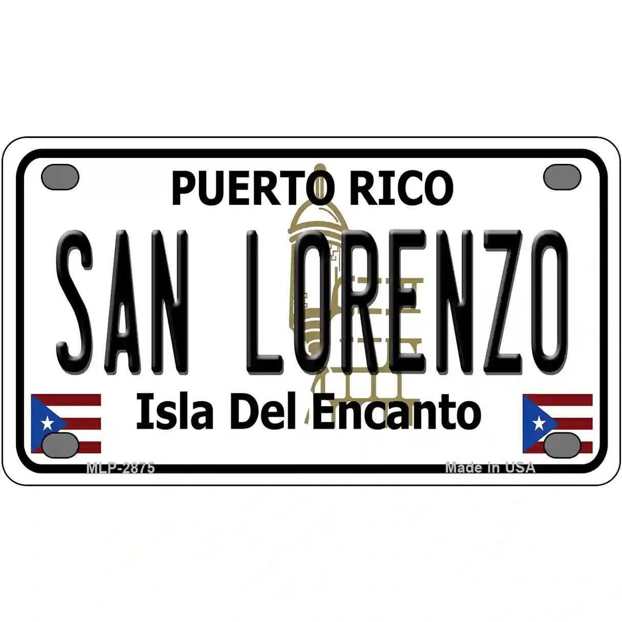 San Lorenzo Puerto Rico Metal Novelty License Plate 4" x 2.2" (MLP)