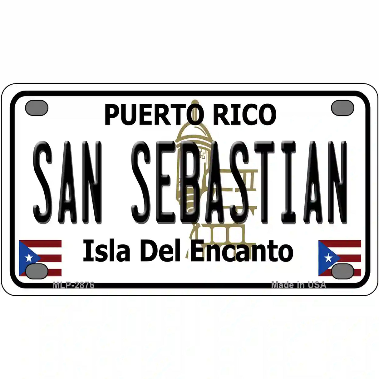 San Sebastian Puerto Rico Metal Novelty License Plate 4" x 2.2" (MLP)