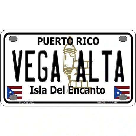 Vega Alta Puerto Rico Metal Novelty License Plate 4" x 2.2" (MLP)