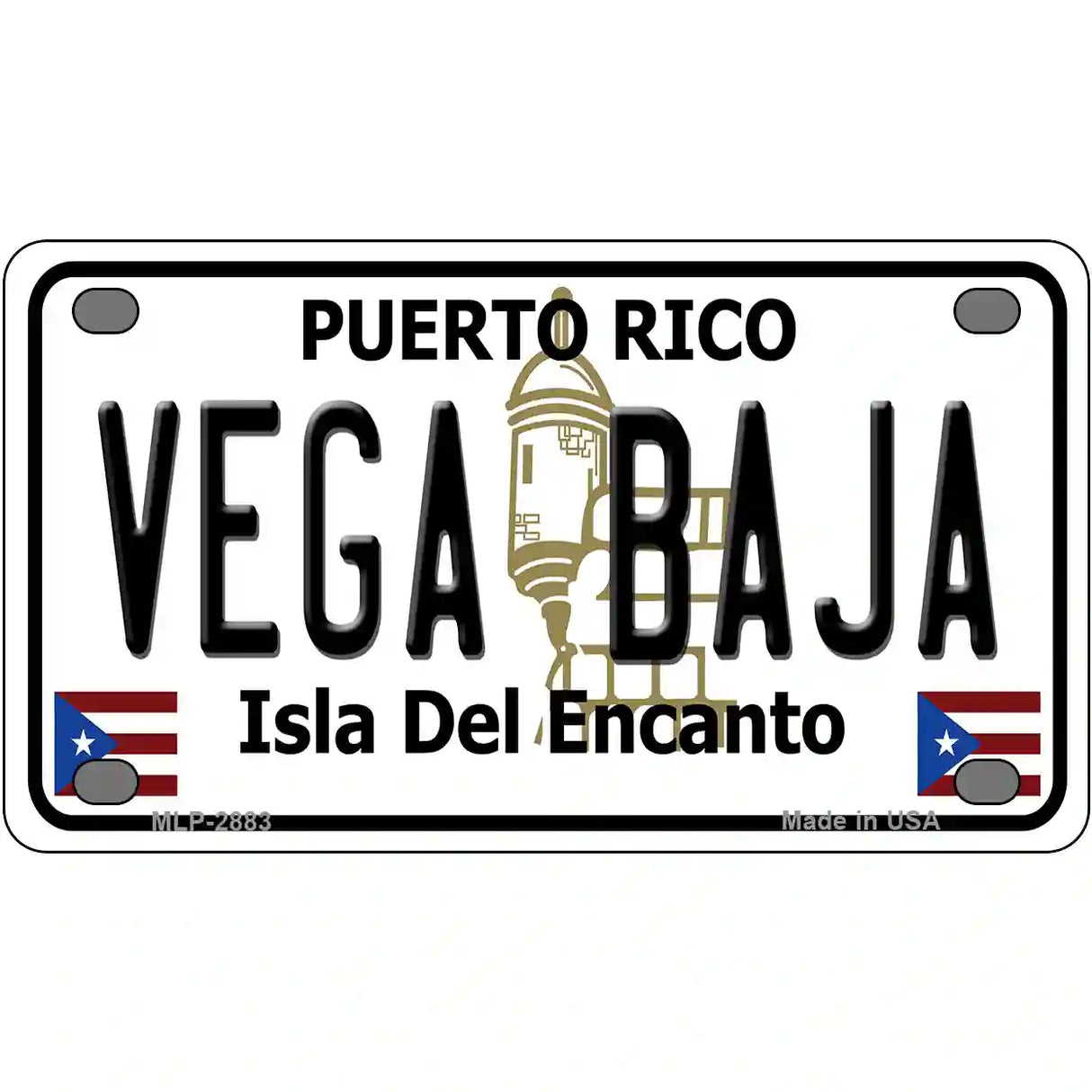 Vega Baja Puerto Rico Metal Novelty License Plate 4" x 2.2" (MLP)