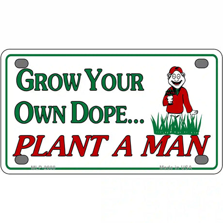 Grow Dope Metal Novelty License Plate 4" x 2.2" (MLP)