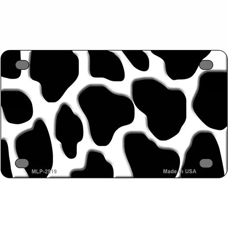 Black White Giraffe Metal Novelty License Plate 4" x 2.2" (MLP)