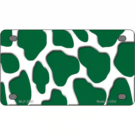 Green White Giraffe Metal Novelty License Plate 4" x 2.2" (MLP)