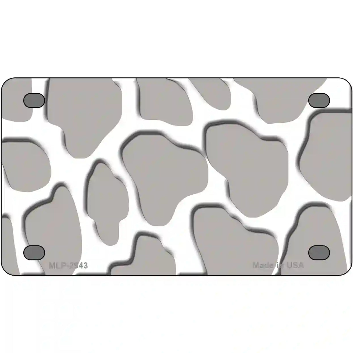 Grey White Giraffe Metal Novelty License Plate 4" x 2.2" (MLP)